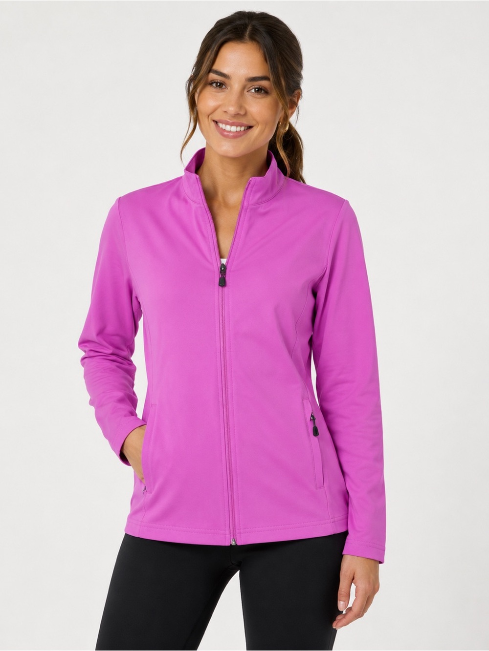 Women's Pink Softshell Full-Zip Jacket